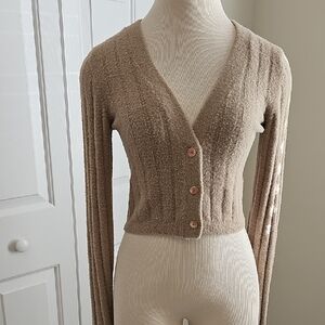 Wilfred Free Knit Plunge Cardigan Three Button Sz Small.